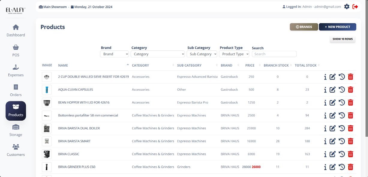El-Alfy point-of-sale terminal interface
